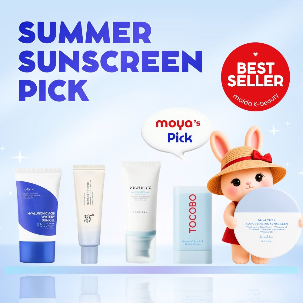 ☀️🐰 moya’s Pick: The Ultimate Top 5 Summer Sunscreens at moida K-beauty! 🏖️✨