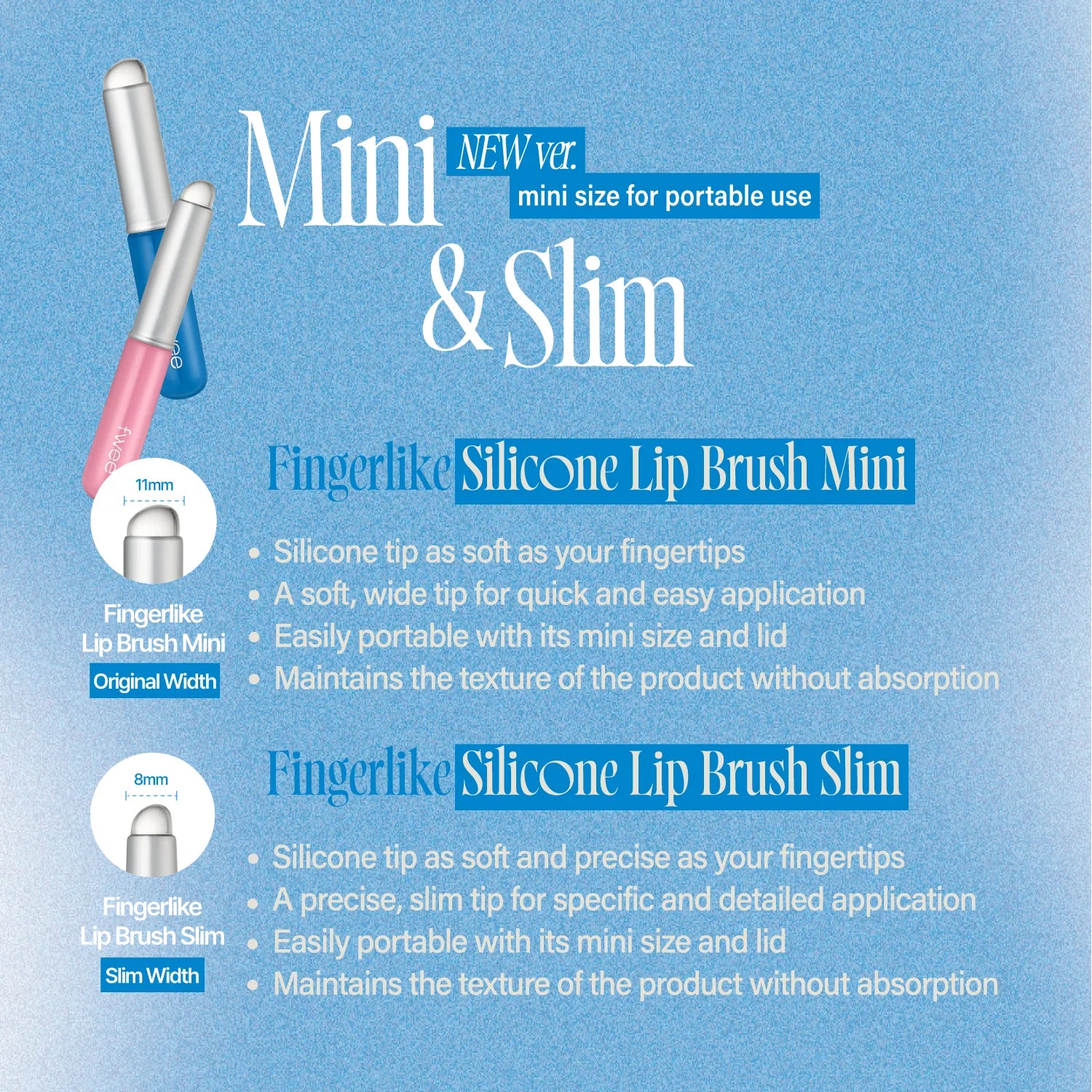 FWEE Silicone Lip Brush Slim (Pink)