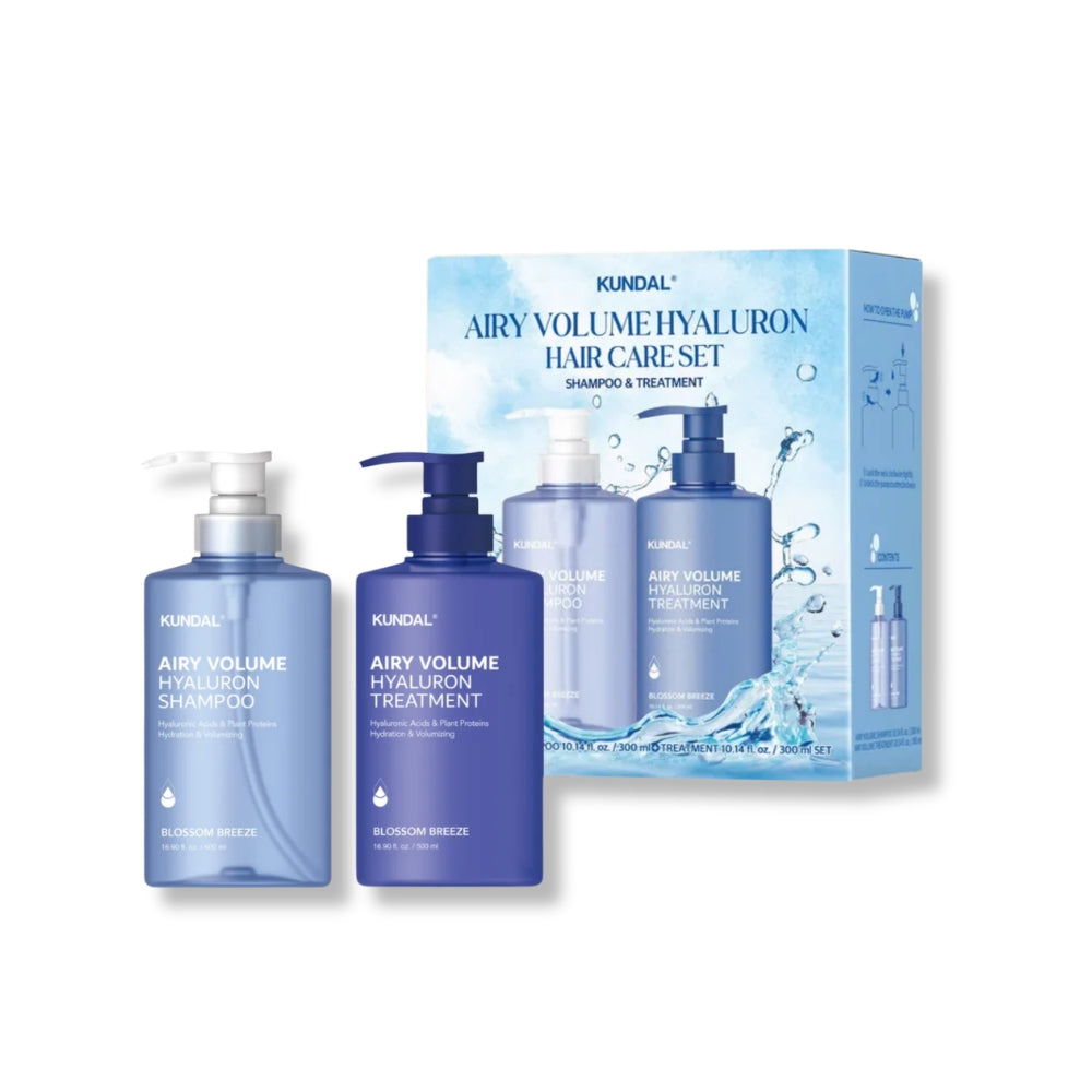 KUNDAL Airy Volume Hyaluron Edition Blossom Breeze (Shampoo 300ml + Treatment 300ml)