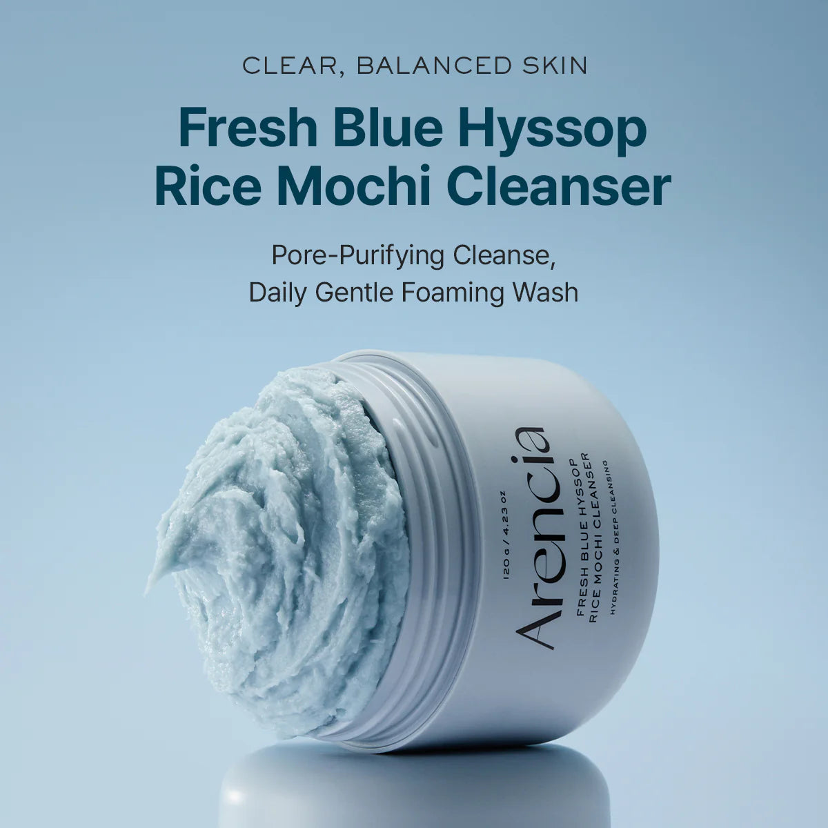 ARENCIA Fresh Blue Hyssop Rice Mochi Cleanser 120g