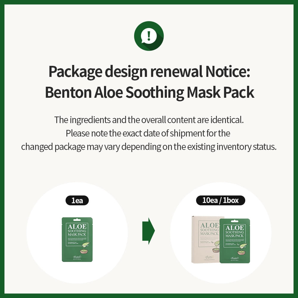 BENTON Aloe Soothing Mask Pack 1ea