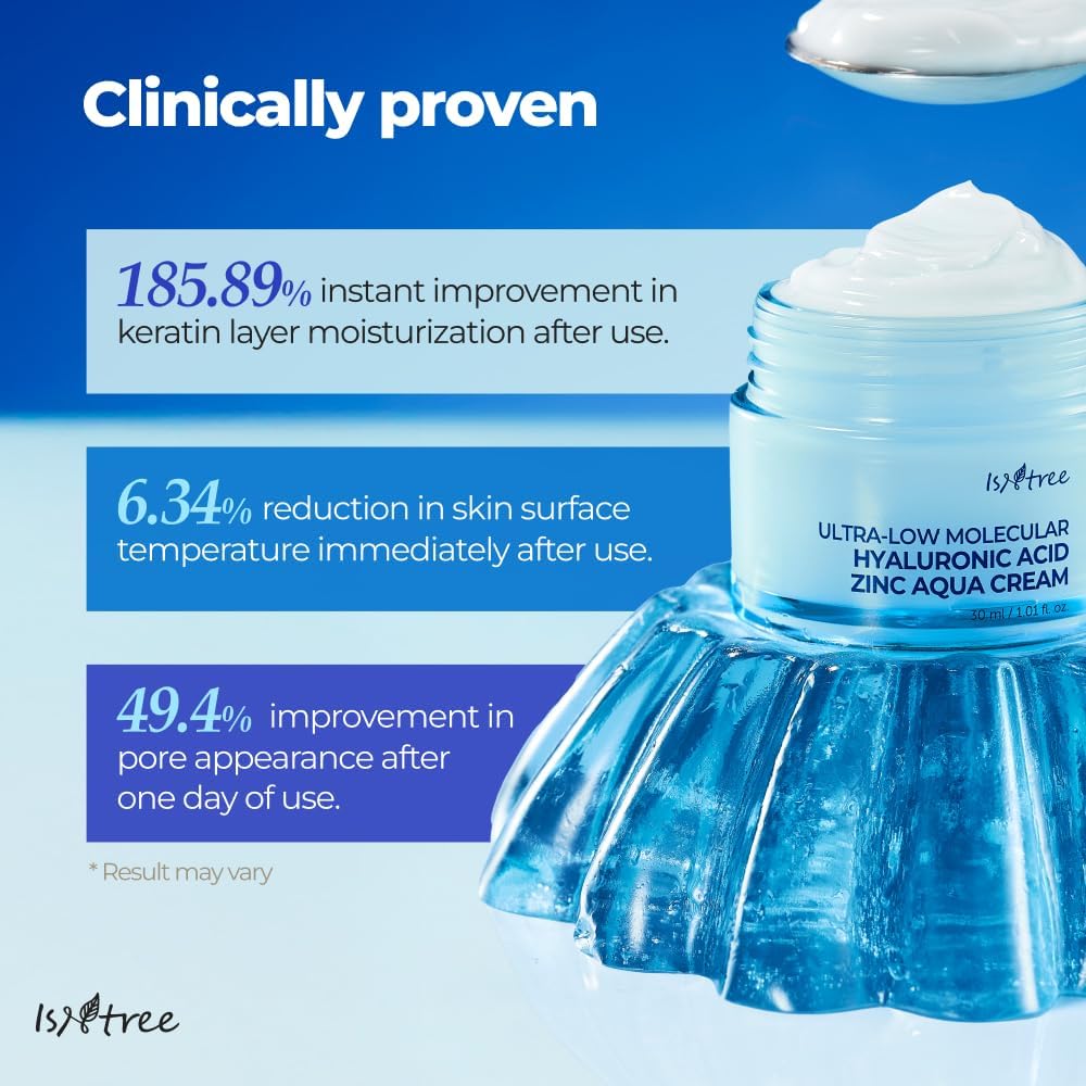 ISNTREE Ultra-Low Molecular Hyaluronic Acid Zinc Aqua Cream 80ml