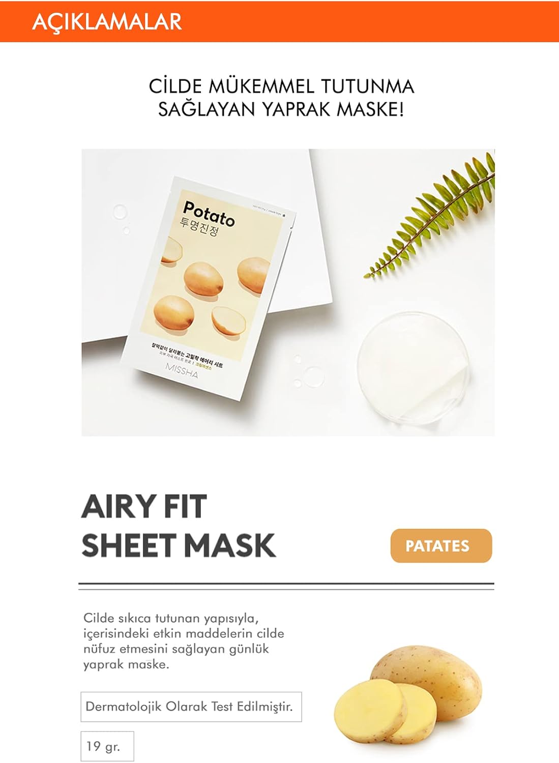 MISSHA Airy Fit Sheet Mask #Potato