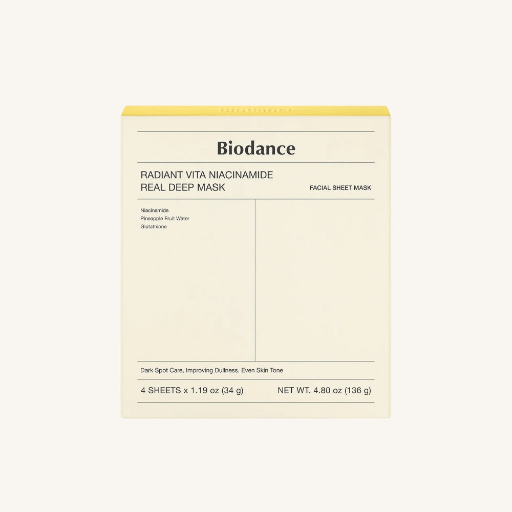 BIODANCE Radiant Vita Niacinamide Real Deep Mask (4ea)