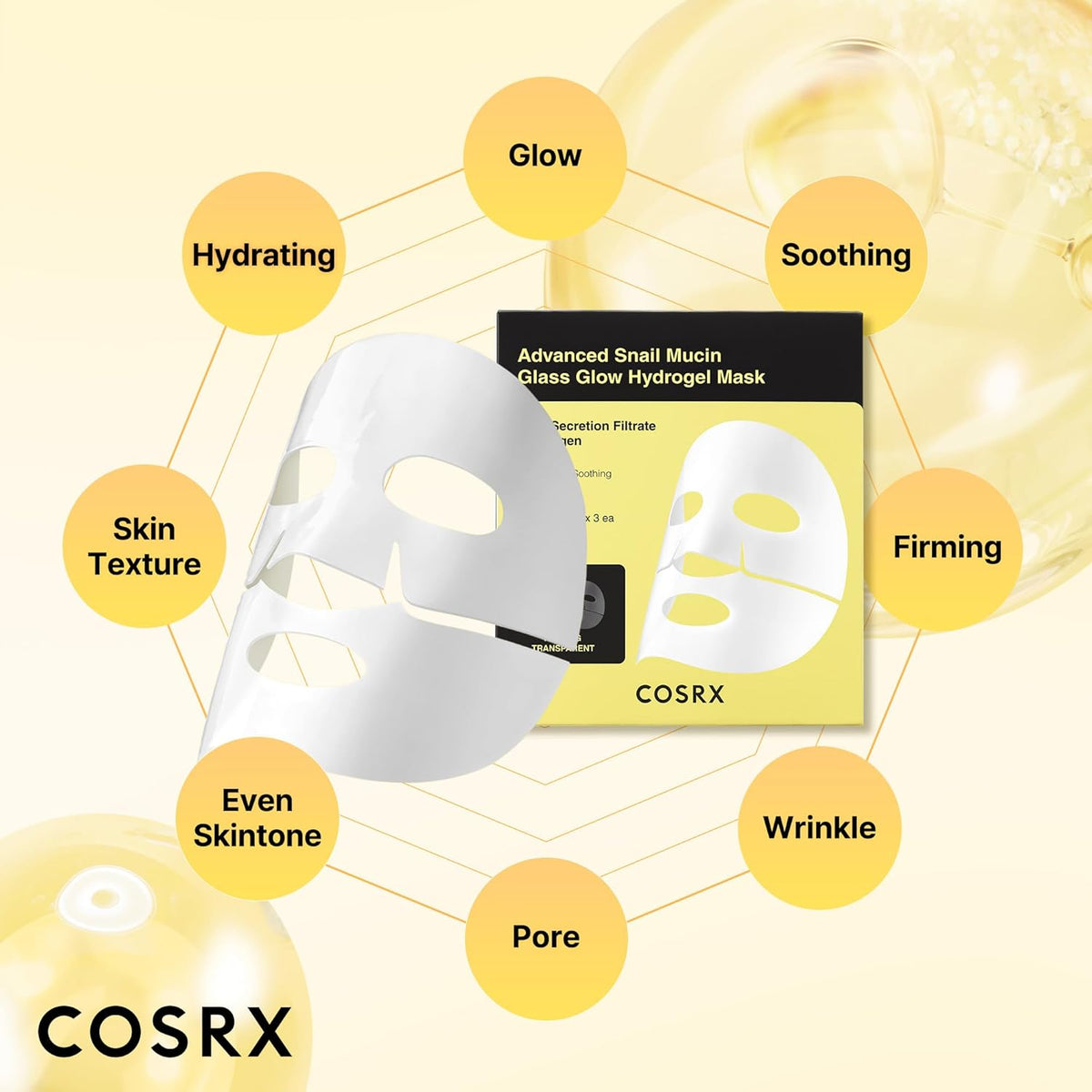 COSRX Advanced Snail Mucin Glass Glow Hydrogel Mask (3ea)