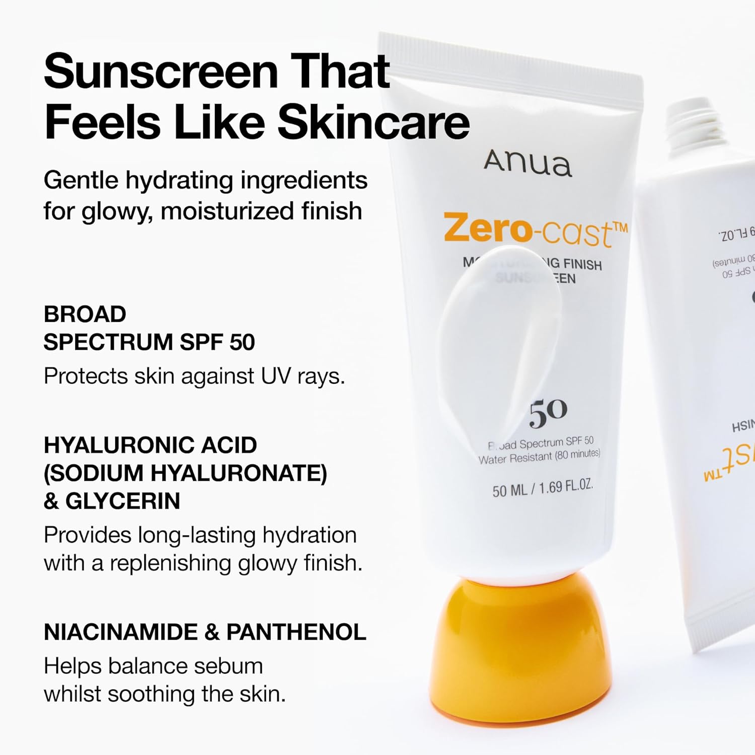 ANUA Zero-Cast Moisturising Suncream SPF 50 50ml