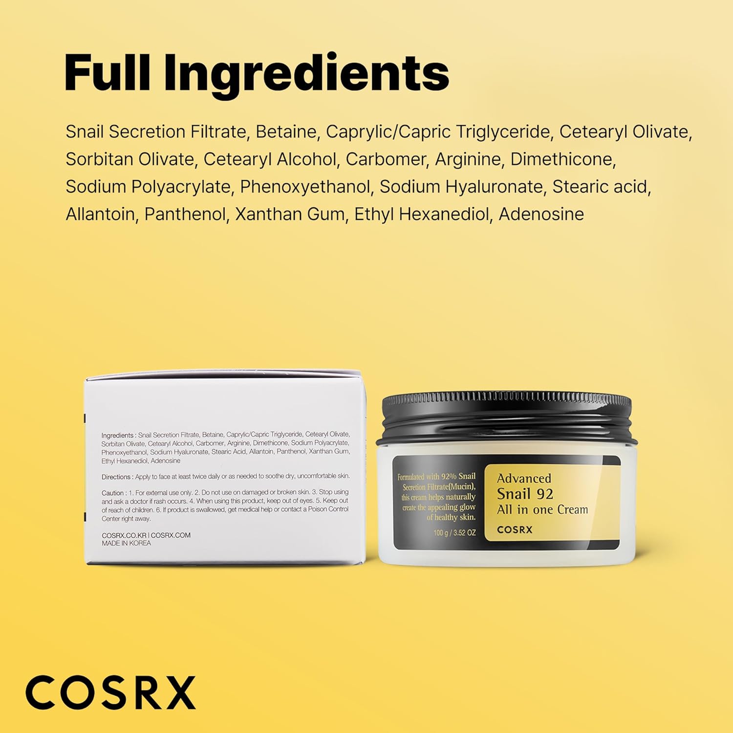 COSRX Advanced Snail 92 All In One Cream 100g