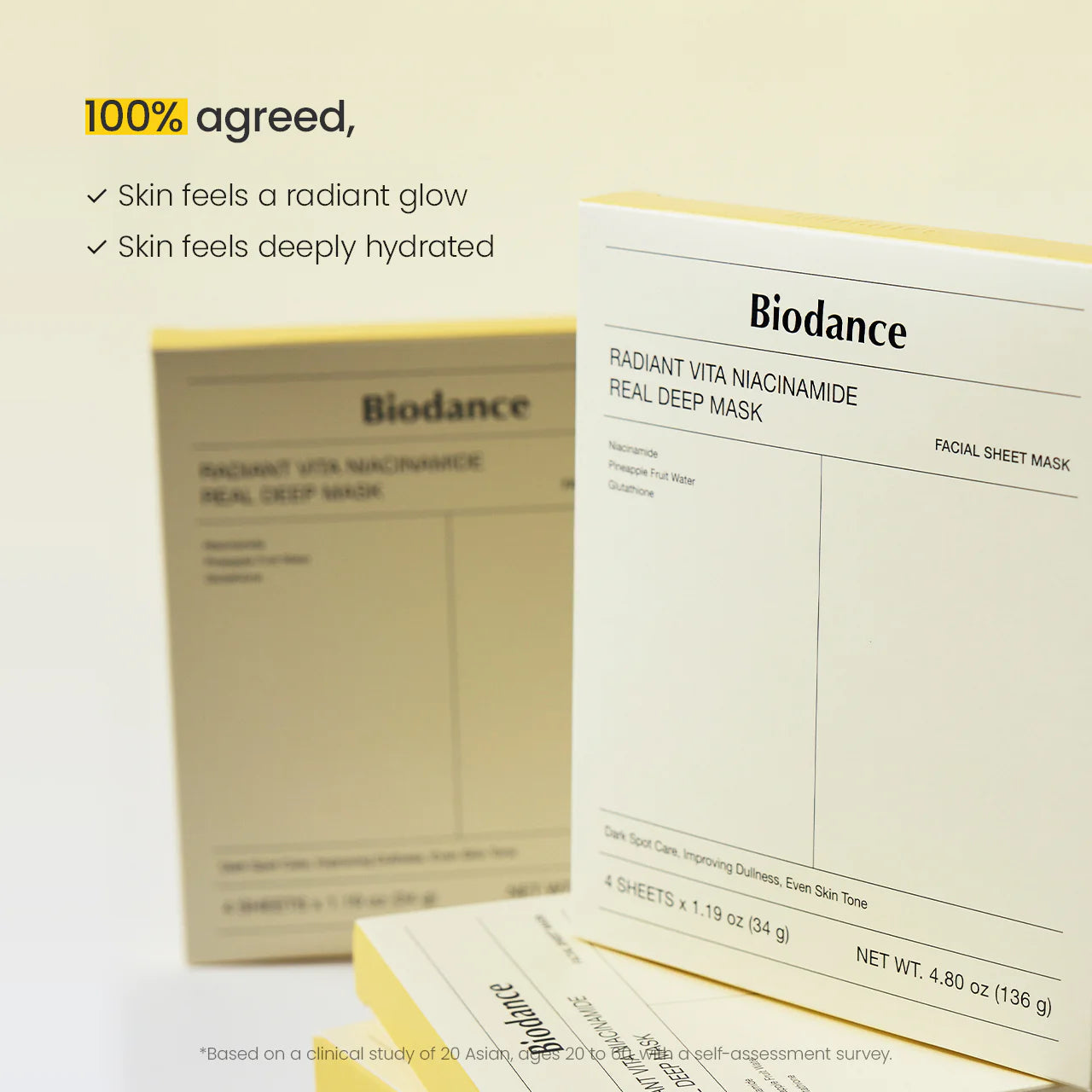 BIODANCE Radiant Vita Niacinamide Real Deep Mask (4ea)