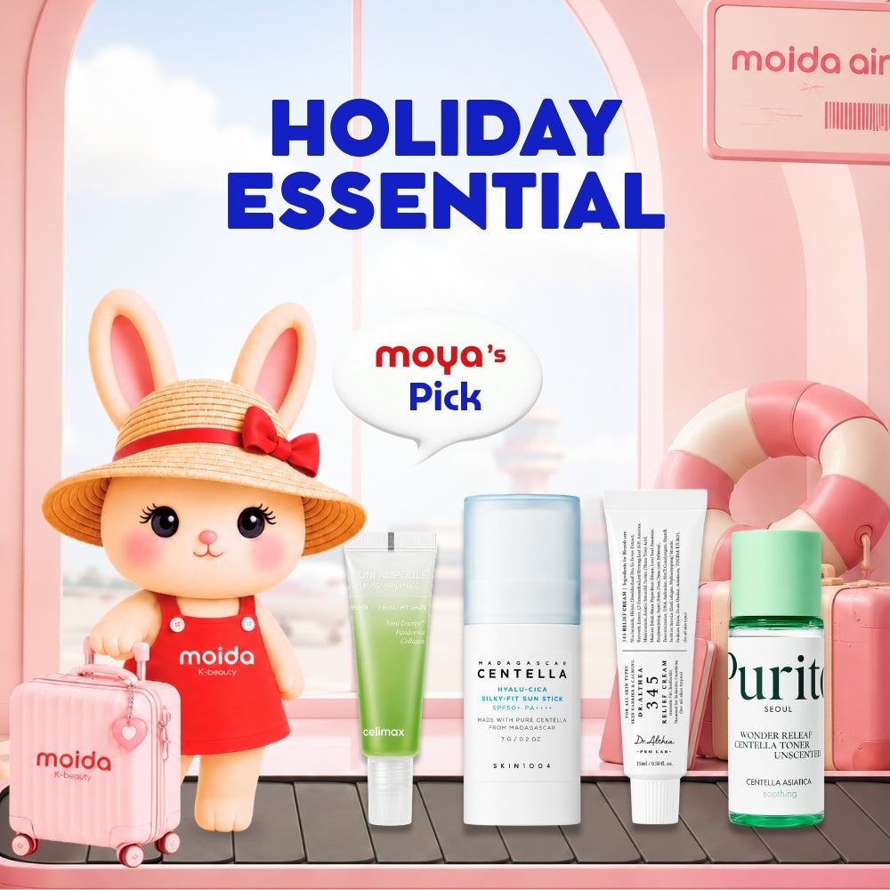 ✈️ moya’s Pick: Top 4 Mini-Sized Vacation Essentials at moida K-beauty! 🌴✨