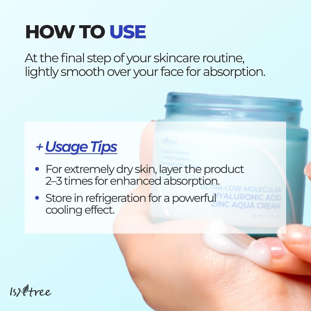 ISNTREE Ultra-Low Molecular Hyaluronic Acid Zinc Aqua Cream 80ml