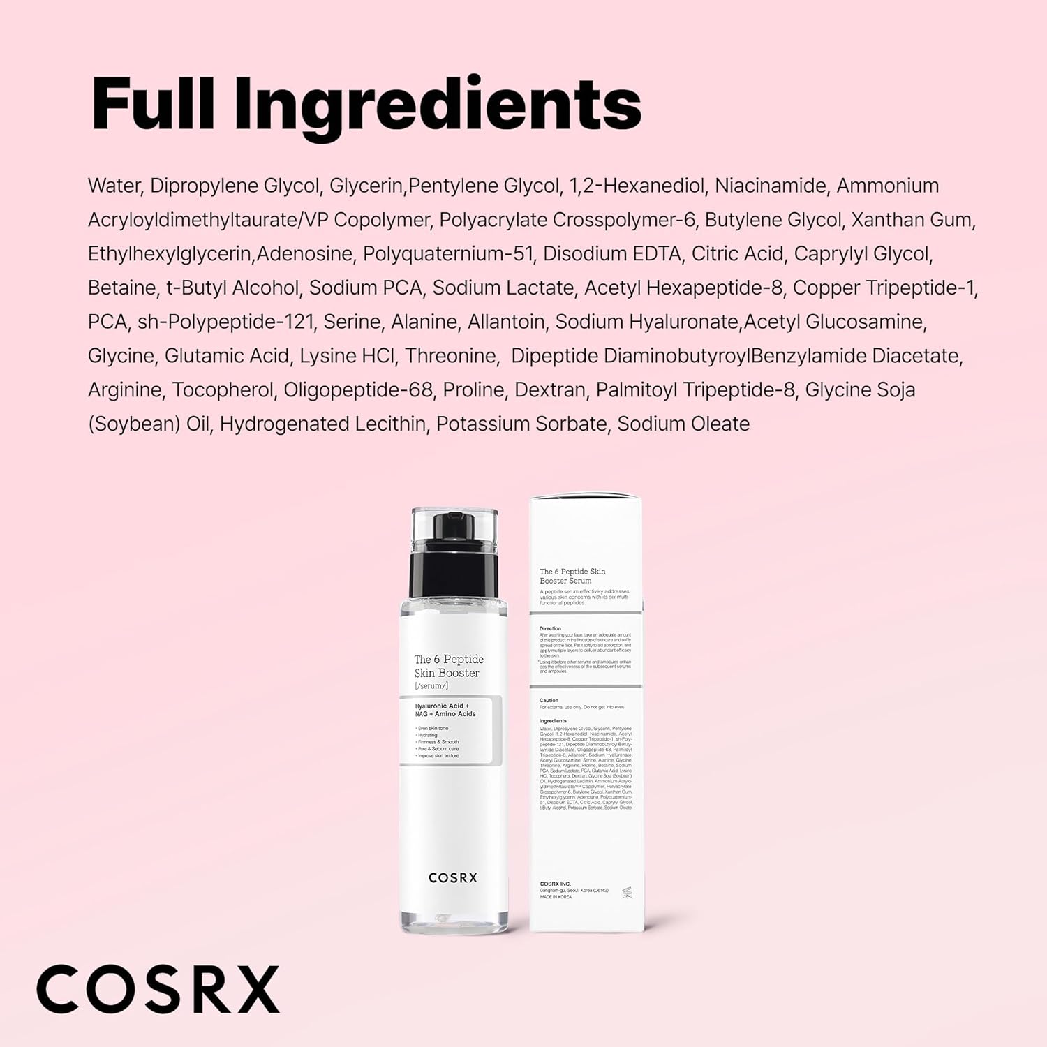COSRX The 6 Peptide Skin Booster Serum 150ml – Moida K-Beauty