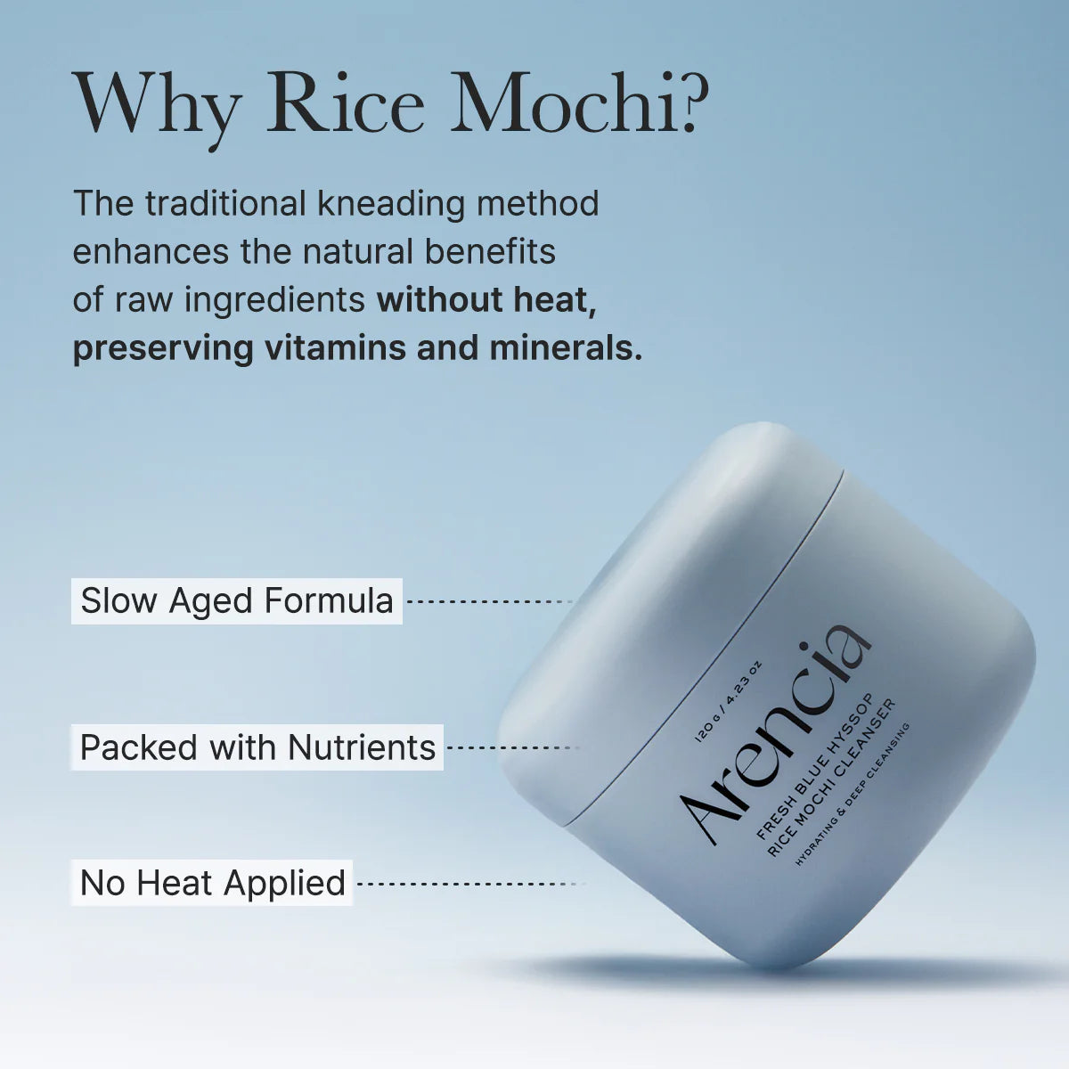 ARENCIA Fresh Blue Hyssop Rice Mochi Cleanser 120g